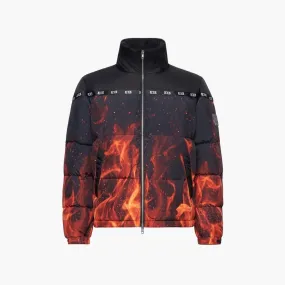 313 Puffer Jacket Flame Print