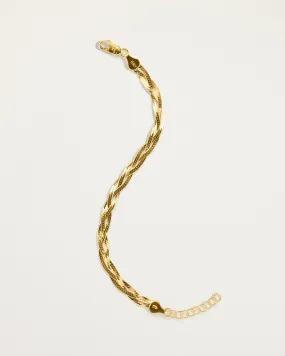 Braided Herringbone Thin Chain Bracelet