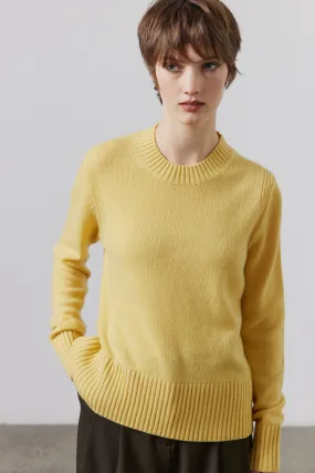 Chunky Cashmere Crew - Winter Yellow