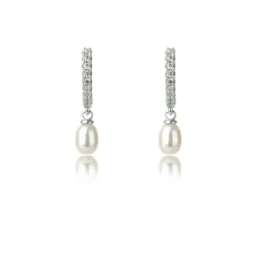 Georgini Oceans Bondi Freshwater Pearl Earrings- Silver