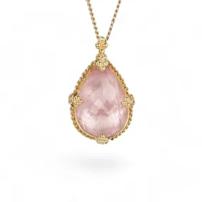 Pink Morganite Teardrop Necklace