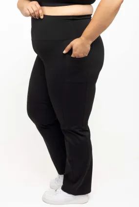 Pocket Straight Leggings - Black